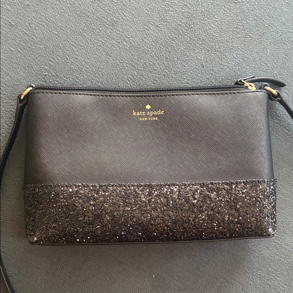 Kate Spade Black and Glitter Crossbody Bag